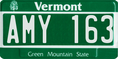 VT license plate AMY163