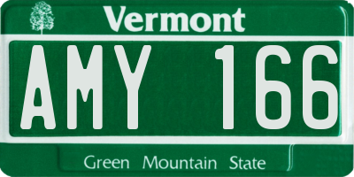 VT license plate AMY166