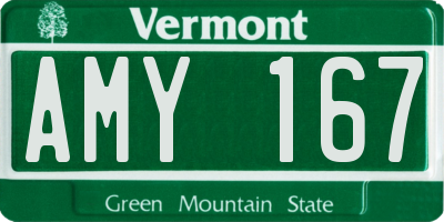 VT license plate AMY167