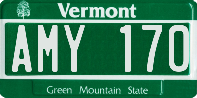 VT license plate AMY170