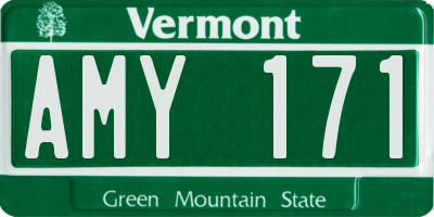 VT license plate AMY171
