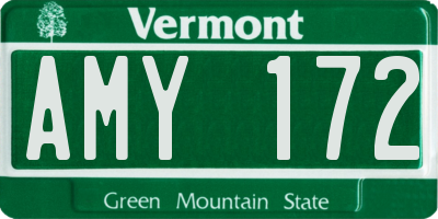 VT license plate AMY172