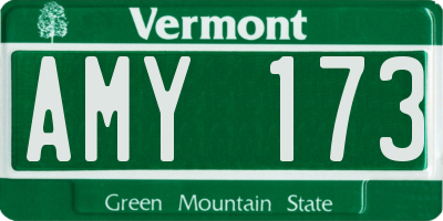 VT license plate AMY173