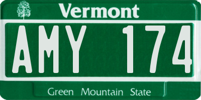 VT license plate AMY174
