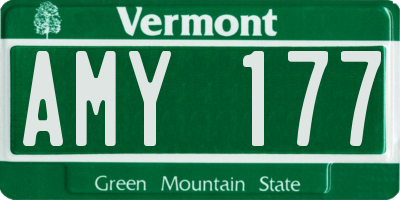 VT license plate AMY177