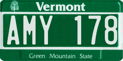 VT license plate AMY178