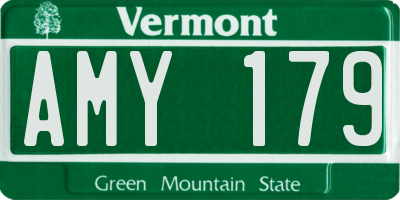 VT license plate AMY179