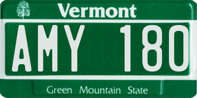 VT license plate AMY180