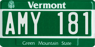 VT license plate AMY181