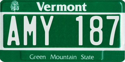 VT license plate AMY187