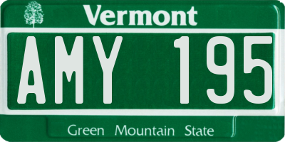 VT license plate AMY195