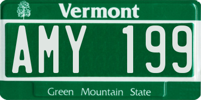 VT license plate AMY199