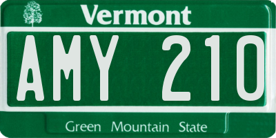VT license plate AMY210