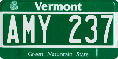 VT license plate AMY237