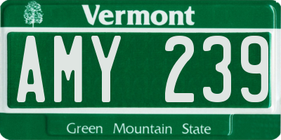 VT license plate AMY239