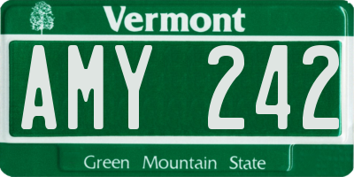 VT license plate AMY242