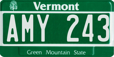 VT license plate AMY243