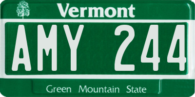 VT license plate AMY244