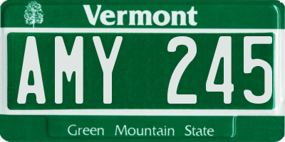 VT license plate AMY245