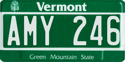 VT license plate AMY246