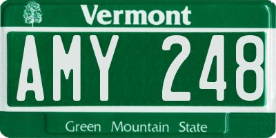 VT license plate AMY248