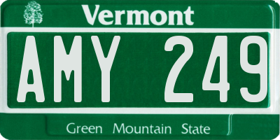 VT license plate AMY249