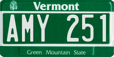 VT license plate AMY251