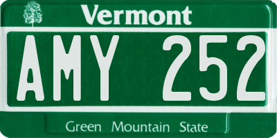 VT license plate AMY252