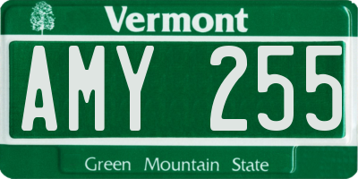 VT license plate AMY255