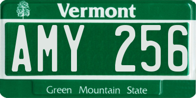 VT license plate AMY256