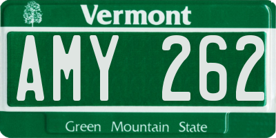 VT license plate AMY262