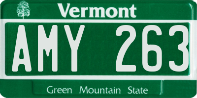 VT license plate AMY263