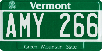 VT license plate AMY266