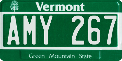 VT license plate AMY267
