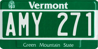 VT license plate AMY271