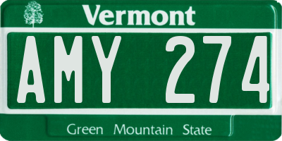 VT license plate AMY274