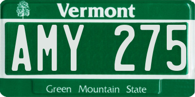VT license plate AMY275