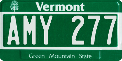 VT license plate AMY277