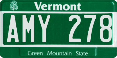VT license plate AMY278