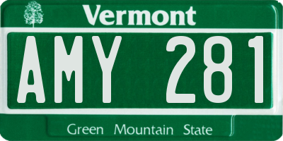 VT license plate AMY281