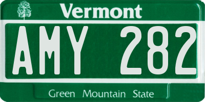 VT license plate AMY282