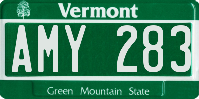 VT license plate AMY283