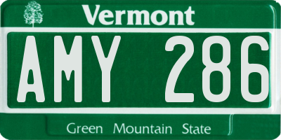 VT license plate AMY286