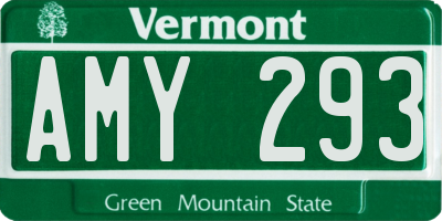 VT license plate AMY293