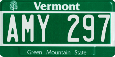 VT license plate AMY297