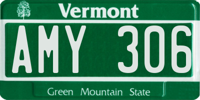 VT license plate AMY306
