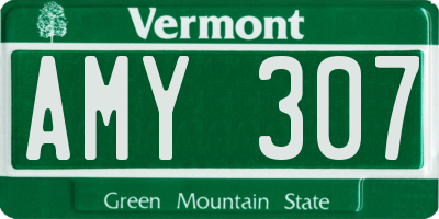 VT license plate AMY307