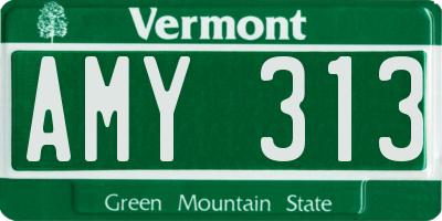 VT license plate AMY313