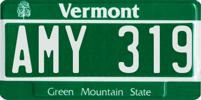 VT license plate AMY319