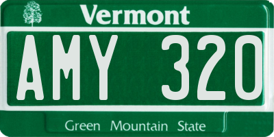 VT license plate AMY320